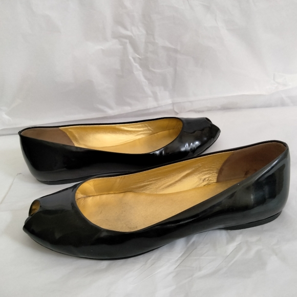 Prada classic Black Patent Leather Peep Toe Ballet Flats as 38.5 - Picture 14 of 16
